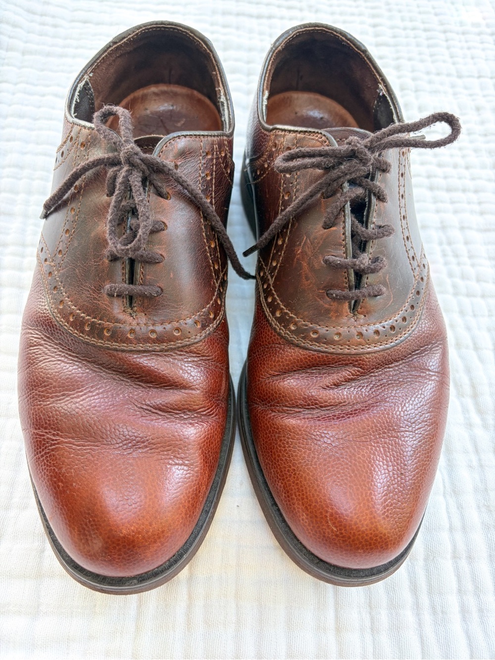 Vintage Dexter Made USA Men’s 9.5 Brown Leather Wingtip Oxford Dress Shoes